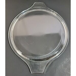 Vintage Pyrex Clear Glass Round  Casserole Lid 475 C Tab Handles MCM